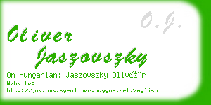 oliver jaszovszky business card